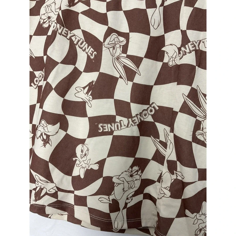 NWT Women's Looney Tunes Cotton Mini Skirt Bugs Taz Daffy Tweety Sylvester Large